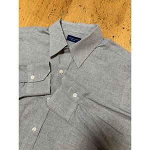 Proper Cloth Shirt Mens Large Gray Brushed Cotton Stretch Long Sleeve